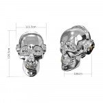 Wholesale Golden Tooth Glossy Skull Skeleton Portable Bluetooth Speaker with Stand Feature (Blue)