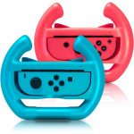 Wholesale 2 Pack Steering Wheel Controller Racing Games Joy Con Controller Grip for Nintendo Switch Joy-Con Mario Kart (Blue-Red)