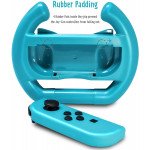 Wholesale 2 Pack Steering Wheel Controller Racing Games Joy Con Controller Grip for Nintendo Switch Joy-Con Mario Kart (Blue-Red)