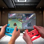 Wholesale 2 Pack Steering Wheel Controller Racing Games Joy Con Controller Grip for Nintendo Switch Joy-Con Mario Kart (Blue-Red)