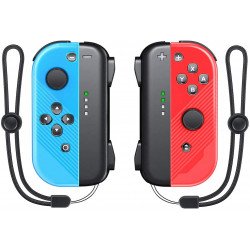 Joy Con Controller Replacement for Nintendo Switch/Switch Lite, L/R Wireless Joy Pad with Wrist Strap, Alternatives Wired/Wireless Switch Remotes (Red/Blue)