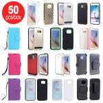 Wholesale 50pc Lot of Samsung Galaxy S6 Assorted Mix Style and Color Cases - Lots Deal