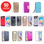 Wholesale 50pc Lot of Samsung Galaxy S6 Edge Assorted Mix Style and Color Cases - Lots Deal