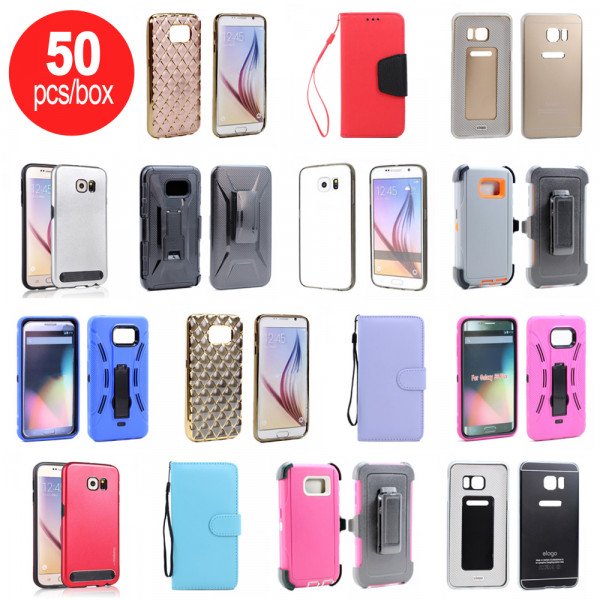 Wholesale 50pc Lot of Samsung Galaxy S6 Edge Plus Assorted Mix Style and Color Cases - Lots Deal