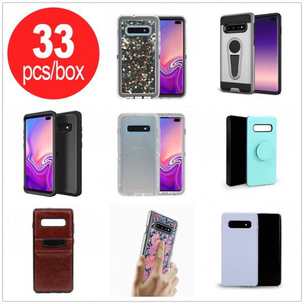 Wholesale 33pc Lot of Samsung Galaxy S10+ (Plus) Assorted Mix Style and Color Cases - Lots Deal (All Style)