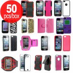 Wholesale 50pc Lot of iPhone SE / iPhone 5S / 5 Assorted Mix Style and Color Cases - Lots Deal