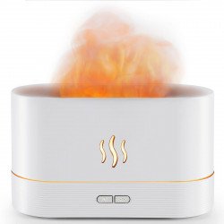 Fire Mist Humidifier with Cool Fire Light Effect - Unique Ambient Humidifier 170 for Home, Office & Outdoor Use (White)