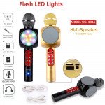 Wholesale Hi-Fi Handheld Karaoke LED Light Wireless Bluetooth Speaker Microphone for iPhone, Cell Phone, Universal Devices 1816 (Red)