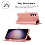 Wholesale Premium PU Leather Folio Wallet Front Cover Case with Card Holder Slots and Wrist Strap for Samsung Galaxy S23 5G (Rose Gold)