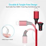 Wholesale 3-in-1 Nylon Strong Charge and Sync USB Cable 2.4A with Type-C, Micro V8V9, iPhone IP Lighting Port 6FT for Universal Cell Phone, Device and More (Red)