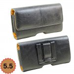 Wholesale Deluxe Horizontal PU Leather Smartphone Belt Pouch with Secure Magnetic Flip Closure L55 for Fits iPhone 15 Pro Max and more (Black)