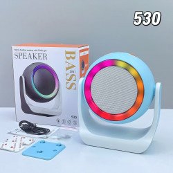 Mountable Bluetooth Speaker with Adjustable Angle, Rotatable Design & Colorful LED Light (Blue)