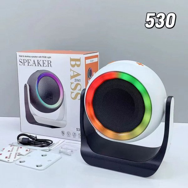 Wholesale Mountable Bluetooth Speaker with Adjustable Angle, Rotatable Design & Colorful LED Light (White)