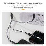 Wholesale 5-in-1 Multi Charging 4FT Cable USB C/A to Type-C / Micro USB / iPhone Lighting Nylon Braided for Universal USB Type-C and Apple Devices (Black)