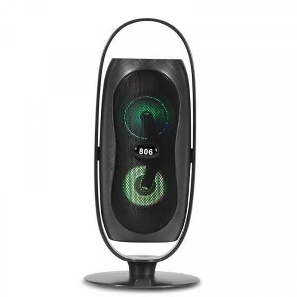 Wholesale LED Light Lantern Carry Portable Bluetooth Speaker 806 for Phone, Device, Music, USB (Black)