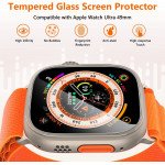 Wholesale HD Tempered Glass Full Edge Protection Screen Protector for Apple Watch Ultra 2 / 1  [49MM] (Clear)