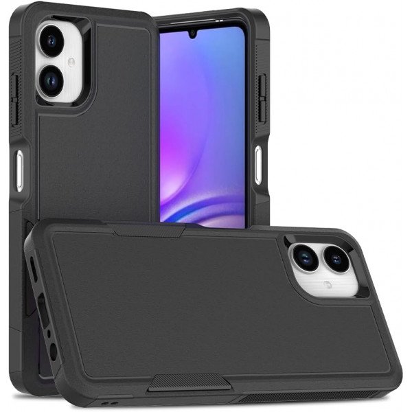 Wholesale Heavy Duty Strong Armor Hybrid Trailblazer Case Cover for Samsung Galaxy A06 5G (Black)