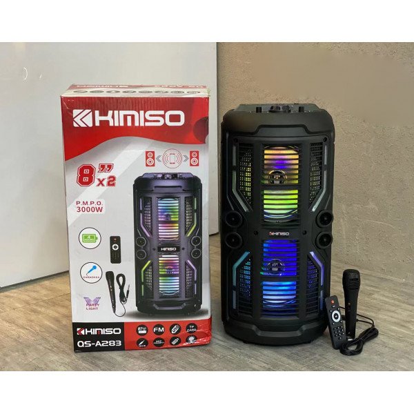 Wholesale 2PC Large Tower Design RGB LED Lights Wireless Portable Bluetooth Speaker for iPhone, Cell Phone, Universal Devices QSA283 (Black) [2PC X $74]
