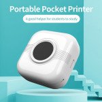 Wholesale Portable Mini Instant Printer - Bluetooth Connectivity for Black and White Printing, One-Touch Operation A33 for Children Kid Party Outdoor and Indoor Play (White)