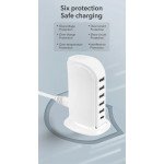 Wholesale 6 Multi Ports Charger Station with Type C Output and Up to 40W Fast Charging for Universal Cell Phone And Devices (White)