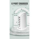 Wholesale 6 Multi Ports Charger Station with Type C Output and Up to 40W Fast Charging for Universal Cell Phone And Devices (Black)