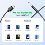 Wholesale Lightning to 3.5mm Headphone Jack Aux Cord Braided Nylon Auxiliary Cable High-Fidelity Audio Transmission for iPhone 14 13 12 11 XS XR X 8 7 6 (Black)