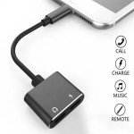 Wholesale IP Lightning iOS Dual Headphones Audio Charging Port Splitter Adapter for iPhone, iDevice (Black)