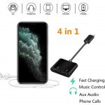 Wholesale IP Lightning iOS Dual Headphones Audio Charging Port Splitter Adapter for iPhone, iDevice (Black)