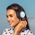 Wholesale Cute Cat Paw LED Light Bluetooth Headphones - Over-Ear Gaming Headset for PC, Phone & Tablet AKZ61 for Universal Cell Phone And Bluetooth Device (Purple)