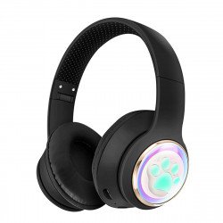 Cute Cat Paw LED Light Bluetooth Headphones - Over-Ear Gaming Headset for PC, Phone & Tablet AKZ61 for Universal Cell Phone And Bluetooth Device (Black) Cute Cat Paw LED Light Bluetooth Headphones - Over-Ear Gaming Headset for PC, Phone & Tablet AKZ61 for Universal Cell Phone And Bluetooth Device (Black)