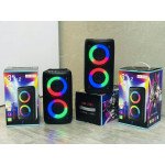 Wholesale Double RGB LED Color Light Music Portable Wireless Super Bluetooth Speaker for iPhone, Cell Phone, Universal Devices AM2301 (Black)