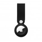 Wholesale Long Silicone AirTag Tracker Holder Loop Case Cover Ring Key Chain for Apple AirTag (Black)