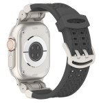 Wholesale Premium Sport Liquid Silicone Watch Band with Stainless Steel Adapter - Durable Comfort Fit for Apple Watch Series Ultra2/Ultra1/10/9/8/7/6/5/4/3/2/1/SE - 49MM/45MM/44MM/42MM (Black)