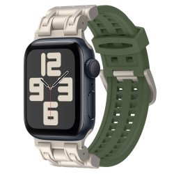 Premium Sport Liquid Silicone Watch Band with Stainless Steel Adapter - Durable Comfort Fit for Apple Watch Series Ultra2/Ultra1/10/9/8/7/6/5/4/3/2/1/SE - 49MM/45MM/44MM/42MM (Green)