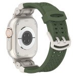 Wholesale Premium Sport Liquid Silicone Watch Band with Stainless Steel Adapter - Durable Comfort Fit for Apple Watch Series Ultra2/Ultra1/10/9/8/7/6/5/4/3/2/1/SE - 49MM/45MM/44MM/42MM (Green)