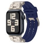 Wholesale Premium Sport Liquid Silicone Watch Band with Stainless Steel Adapter - Durable Comfort Fit for Apple Watch Series Ultra2/Ultra1/10/9/8/7/6/5/4/3/2/1/SE - 49MM/45MM/44MM/42MM (Navy Blue)