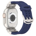 Wholesale Premium Sport Liquid Silicone Watch Band with Stainless Steel Adapter - Durable Comfort Fit for Apple Watch Series Ultra2/Ultra1/10/9/8/7/6/5/4/3/2/1/SE - 49MM/45MM/44MM/42MM (Navy Blue)