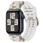 Wholesale Premium Sport Liquid Silicone Watch Band with Stainless Steel Adapter - Durable Comfort Fit for Apple Watch Series Ultra2/Ultra1/10/9/8/7/6/5/4/3/2/1/SE - 49MM/45MM/44MM/42MM (Starry White)