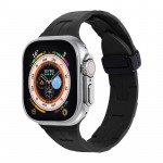 Wholesale Magnetic Buckle Sports Silicone Watch Band Strap - Premium Comfort & Style for Apple Watch Series Ultra2/Ultra1/10/9/8/7/6/5/4/3/2/1/SE - 49MM/45MM/44MM/42MM (Black)