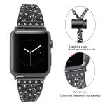 Wholesale Luxury Flower Diamond Bling Watch Band for Women Fashion Jewelry Bracelet Strap for Apple Watch Series Ultra2/Ultra1/10/9/8/7/6/5/4/3/2/1/SE - 49MM/45MM/44MM/42MM (Gold)