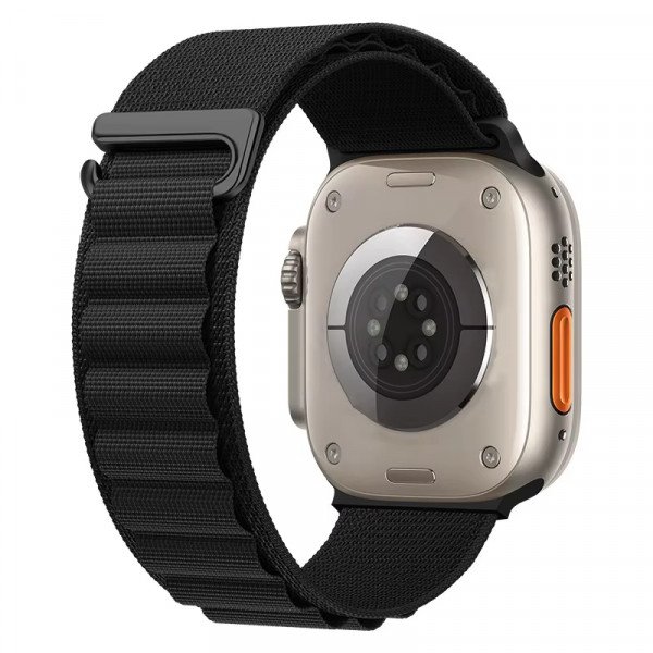 Wholesale Premium Alpine Loop Nylon Watch Band with C Hook Design for Apple Watch Series 10/9/8/7/6/5/4/3/2/1/SE - 41MM/40MM/38MM (Black)