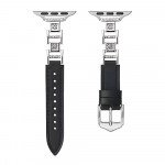 Wholesale Slim Diamond Jewel PU Leather Watch Band - Elegant Women s Strap Bracelet Accessory for Apple Watch Series Ultra2/Ultra1/10/9/8/7/6/5/4/3/2/1/SE - 49MM/45MM/44MM/42MM (Black / Silver)