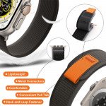 Wholesale Sport Nylon Hook and Loop Adjustable Watchband Strap Magic Stick Band for Apple Watch Series Ultra2/Ultra1/10/9/8/7/6/5/4/3/2/1/SE - 49MM/45MM/44MM/42MM (Orange)