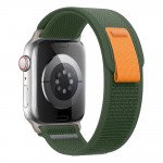 Wholesale Sport Nylon Hook and Loop Adjustable Watchband Strap Magic Stick Band for Apple Watch Series Ultra2/Ultra1/10/9/8/7/6/5/4/3/2/1/SE - 49MM/45MM/44MM/42MM (Army Green)