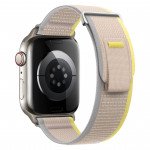 Wholesale Sport Nylon Hook and Loop Adjustable Watchband Strap Magic Stick Band for Apple Watch Series Ultra2/Ultra1/10/9/8/7/6/5/4/3/2/1/SE - 49MM/45MM/44MM/42MM (Beige White)