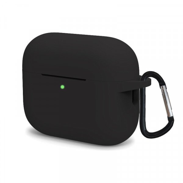 Wholesale Premium Silicone Protective Case with Keychain Hook - Durable Protection and Easy Carrying for Apple AirPods 4 (Black)
