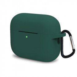 Premium Silicone Protective Case with Keychain Hook - Durable Protection and Easy Carrying for Apple AirPods 4 (Green)