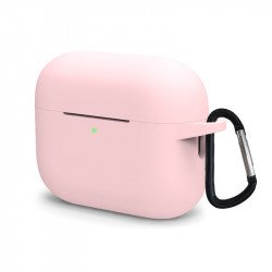 Premium Silicone Protective Case with Keychain Hook - Durable Protection and Easy Carrying for Apple AirPods 4 (Pink)