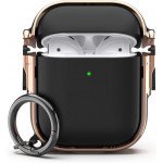 Wholesale Fashion Design Electroplated Full Body Hybrid Locking Lids Airpod Case Cover With Holder Clip for Apple Airpod 2 / 1 (Red)