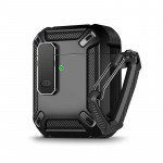 Wholesale Rugged Design Shockproof Anti-Scratch Protective Case with Tight Closure and Holder Clip for Apple Airpod 2 / 1 (Black)